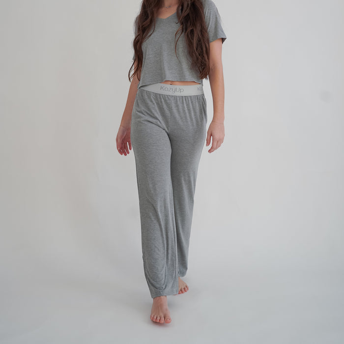 Fog Women's Pajama Pants Set w/ Cropped Shirt