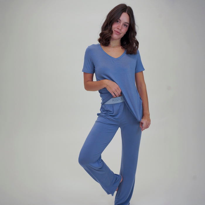 Deep Sky Women's Pajama Pants Set w/ Full Length Shirt