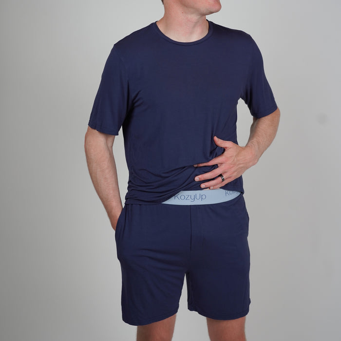 Navy Men's Pajama Short Set