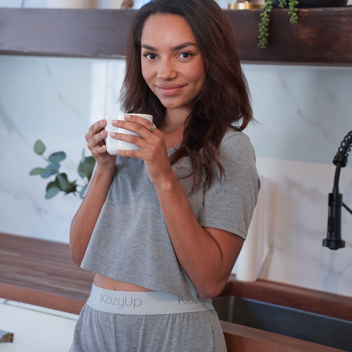 Fog Women's Pajama Shorts Set w/ Cropped Shirt